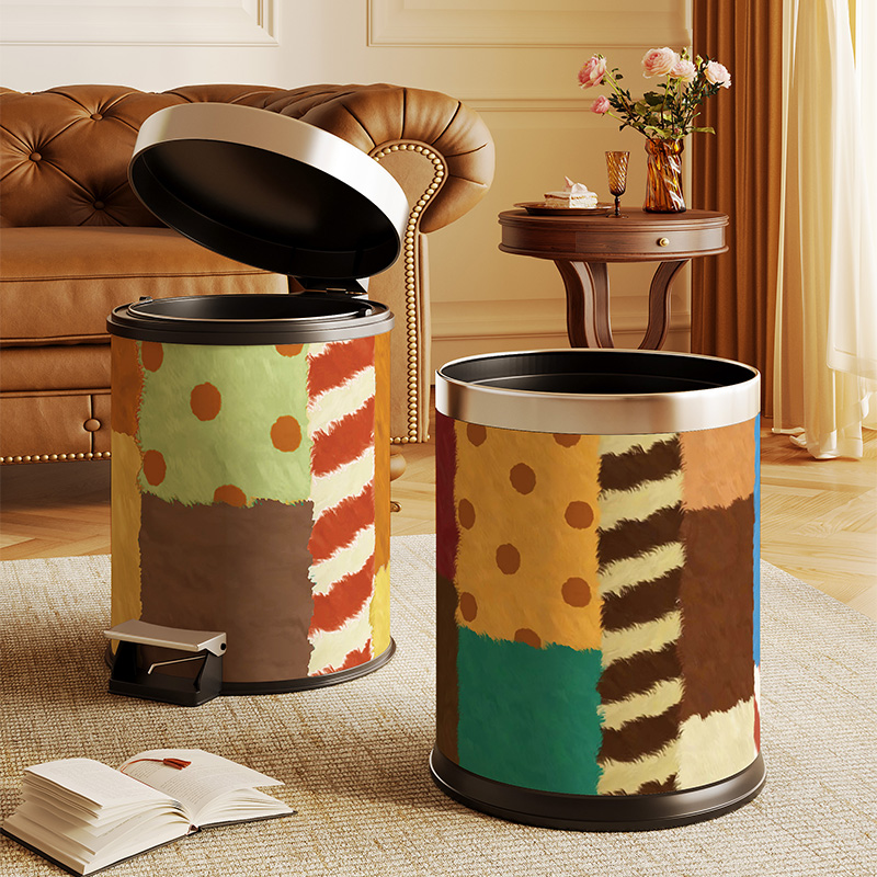 美式多巴胺垃圾桶家用客厅轻奢高档垃圾桶2025新款高颜值垃圾桶