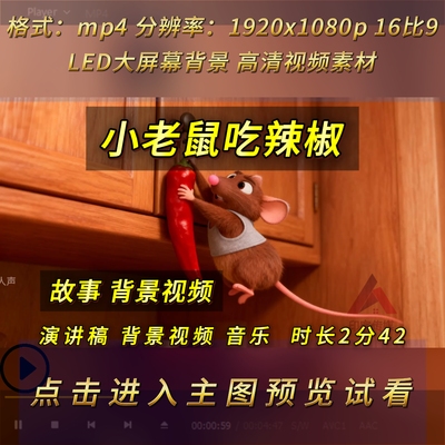 少儿故事表演语言比赛演讲 小老鼠吃辣椒背景视频演讲稿音乐素材