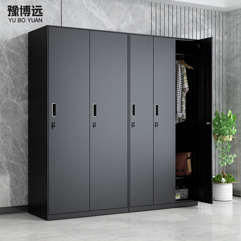 黑色钢制更衣柜加厚办公室员工柜健身房收纳储物柜浴室带锁铁皮柜,商业/办公家具,更衣柜,淘宝优惠券,粉丝福利购,淘宝优惠卷