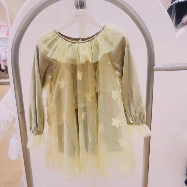 minipeace太平鸟童装2023春装新款女网纱刺绣公主连衣裙F2FAD1244
