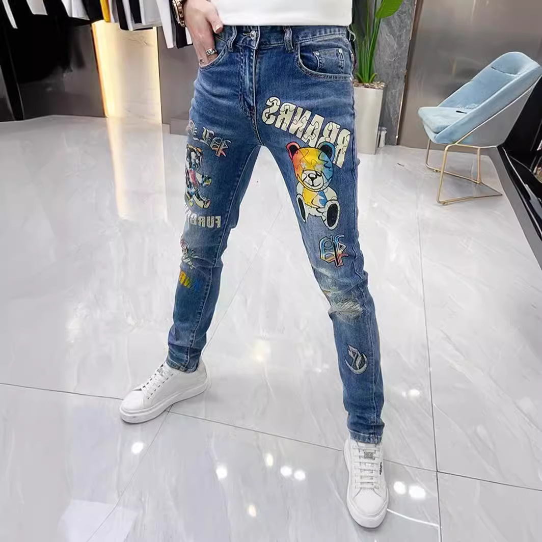 2024新款男士牛仔裤修身