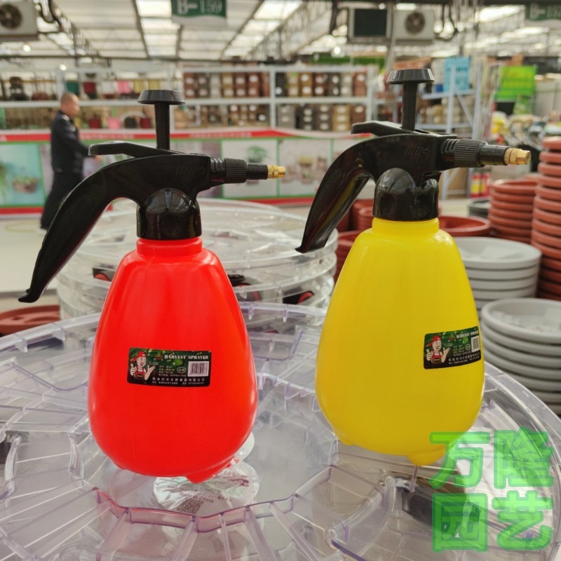 华丰1.8L黄色大喷壶气压式消毒液喷雾器专用浇花清洁擦玻璃喷水壶