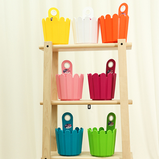 网红款壁挂式栅栏花盆装饰花篮树脂花盆阳台客厅桌面植物种植盆