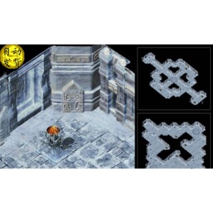 传奇地图素材 冰封 雪域 复古地图 高清真彩地图 完整封边