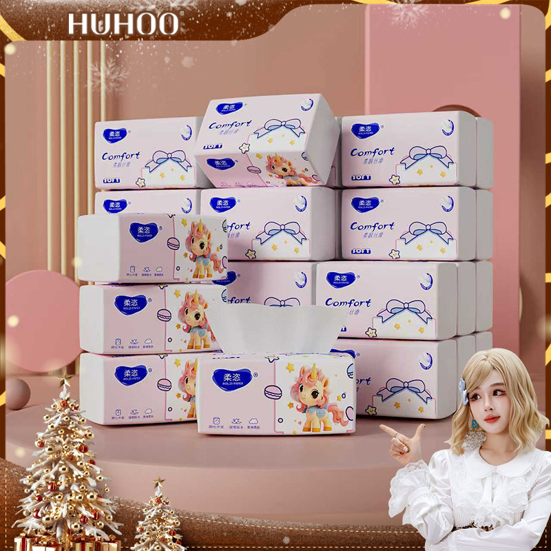 【呼呼专享】【顾奈】500张*5包柔恣抽纸大尺寸大容量餐巾纸纸巾