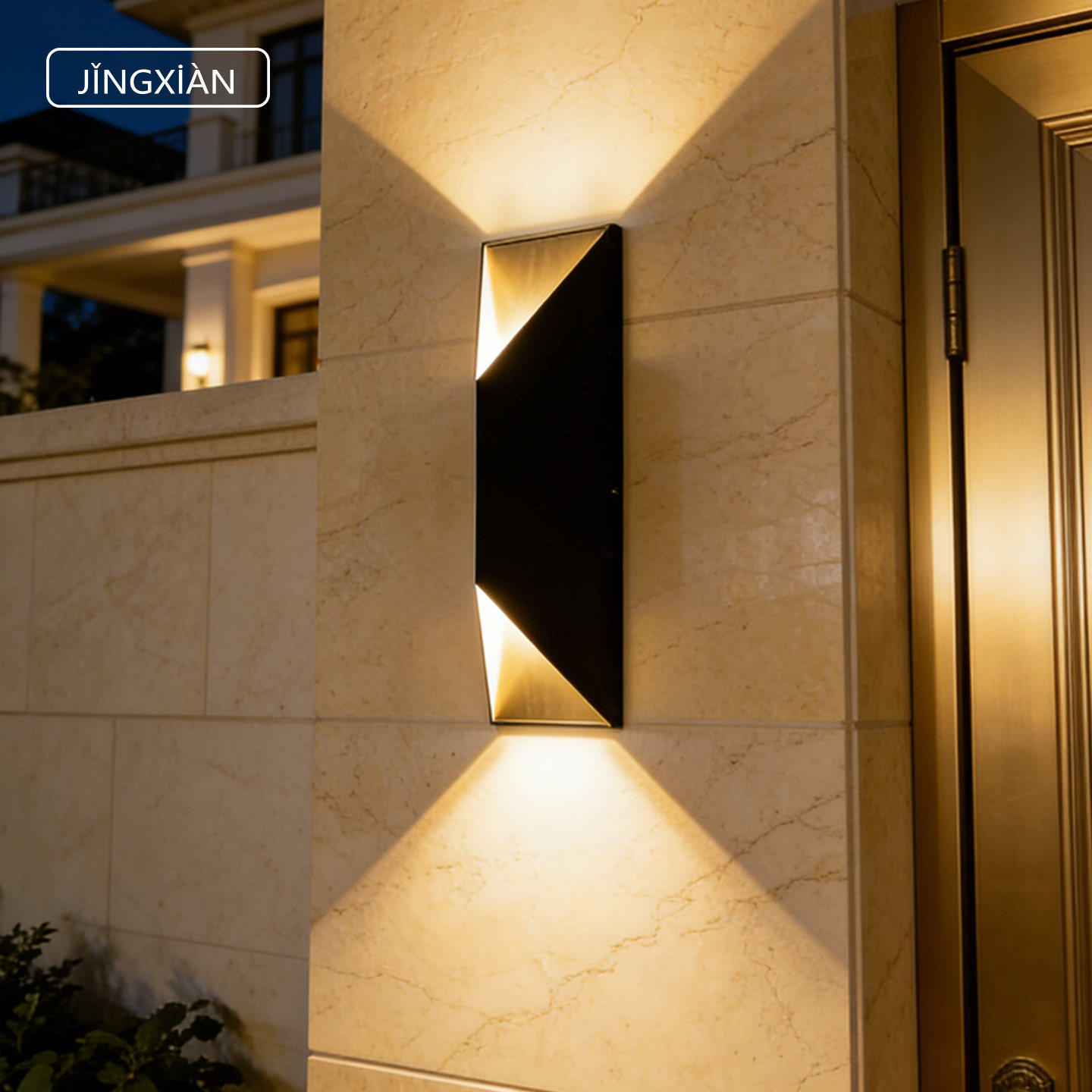 现代简约LED户外壁灯防水别墅庭院墙灯几何造型洗墙灯别墅阳台灯
