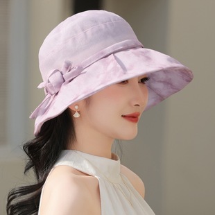 2025新款 优雅轻薄透气遮阳太阳帽气质 渔夫帽子女夏季 日系时尚