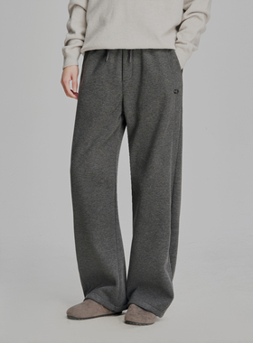 冬季新款廓形宽松休闲裤男款加绒加厚保暖阔腿长裤百搭卫裤25119