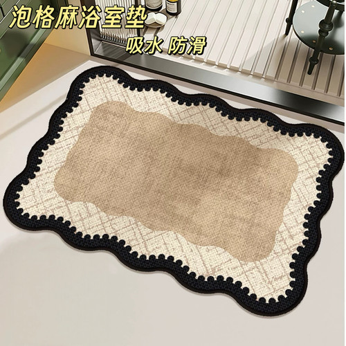 中古泡格麻浴室吸水防滑地垫