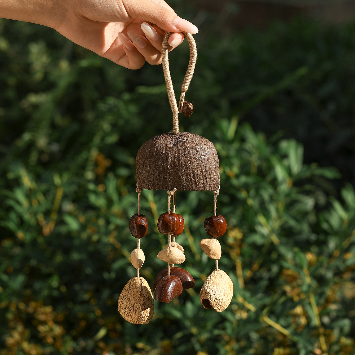 风吟钟灵手工diy天然果壳包挂件