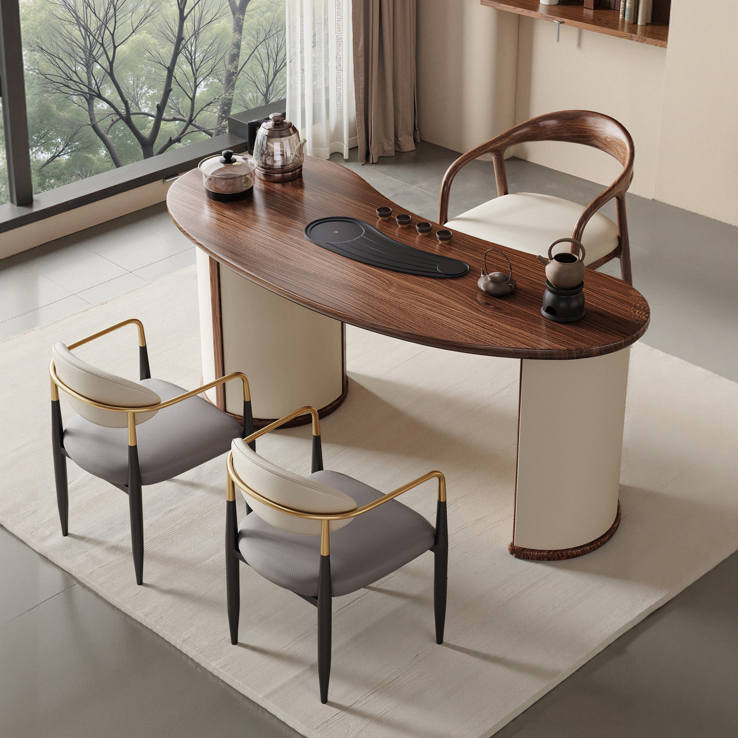 实木茶桌椅组合小户型家用客厅泡茶台一体嵌入式高端办公室茶桌,住宅家具,家用茶台/茶桌,淘宝优惠券,粉丝福利购,淘宝优惠卷