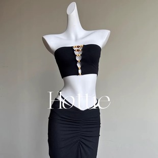 新中式 串珠抹胸bikini三件套性感辣妹聚拢显瘦沙滩温泉度假泳衣女