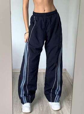 Loose Casual Cargo Sweatpants Women Vintage Wide Leg Pants
