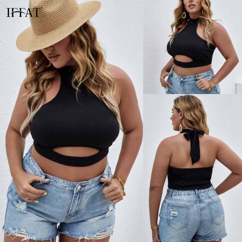 欧美休闲大码裹胸挂脖沙滩背心上衣 sexy summer women crop tops