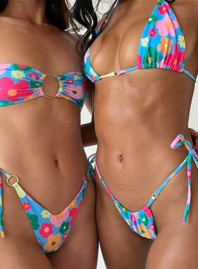 Bikini Set Floral Print Swimwear Women Biquini Bathing Suit
