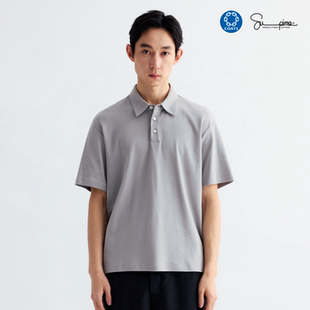 MOSEALAND匹马棉羊毛混纺polo衫休闲风翻领春夏棉混纺短袖衣服男