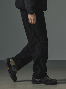 MOSEALAND 摇粒绒分割长裤男冬季松紧腰亲肤保暖日系百搭休闲裤潮