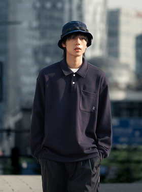 MOSEALAND 22AW秋季新款polo衫男350G重磅cityboy刺绣口袋套头衫