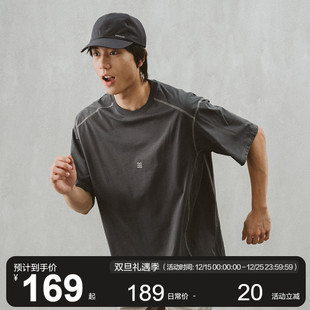 t恤潮 男夏撞色明线透气排汗运动半袖 MOSEALAND 凉感速干印花短袖