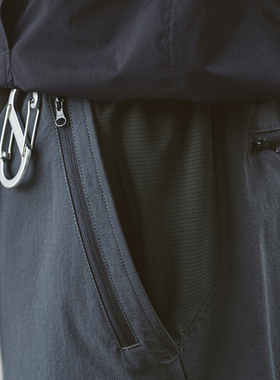 MOSEALAND 机能多口袋短裤男夏特氟龙三防拼料透气宽松直筒五分裤