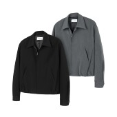 DESERTO TR混纺合页解构Boxy短宽翻领气球廓形教练夹克上衣外套男