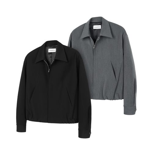 DESERTO TR混纺合页解构Boxy短宽翻领气球廓形教练夹克上衣外套男