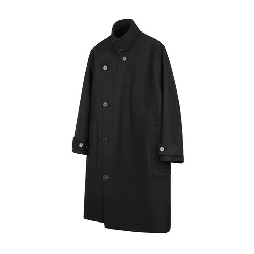 DESERTO羊毛双面呢黑色派克大衣