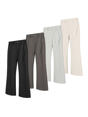 DESERTO 精纺羊毛混纺立体剪裁静奢老钱风微喇基础西裤休闲长裤男