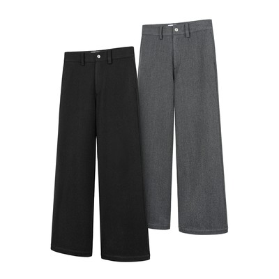 DESERTO 重磅羊毛混纺肌理感毛呢直筒宽松休闲通勤秋冬西裤长裤男