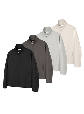 DESERTO 精纺羊毛混纺立领哈灵顿老钱风基础Cleanfit夹克上衣外套