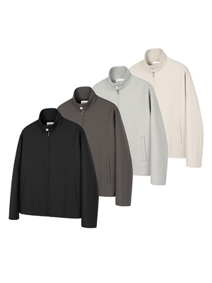 DESERTO 精纺羊毛混纺立领哈灵顿老钱风基础Cleanfit夹克上衣外套