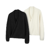 DESERTO 重磅仿狐绒拉毛叠领慵懒软糯丝滑道袍开衫 毛衣外套抗起球