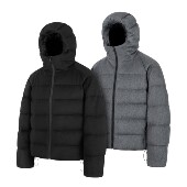 DESERTO 220G新国标90白鹅绒100%羊毛精纺毛呢面料连帽羽绒服男