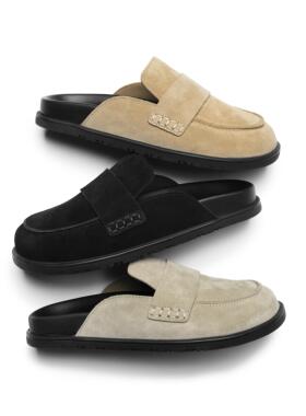 DESERTO 意大利牛皮包头Mule穆勒拖鞋翻毛皮慵懒博肯鞋男女通勤鞋