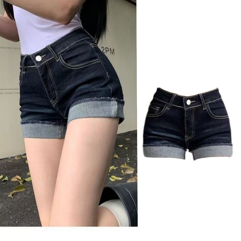 美式辣妹低腰性感超短裤牛仔裤女夏季设计感卷边短裤子