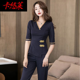 泰式按摩技师工服足疗足浴工作服女美容院美容师长裤气质养生会所
