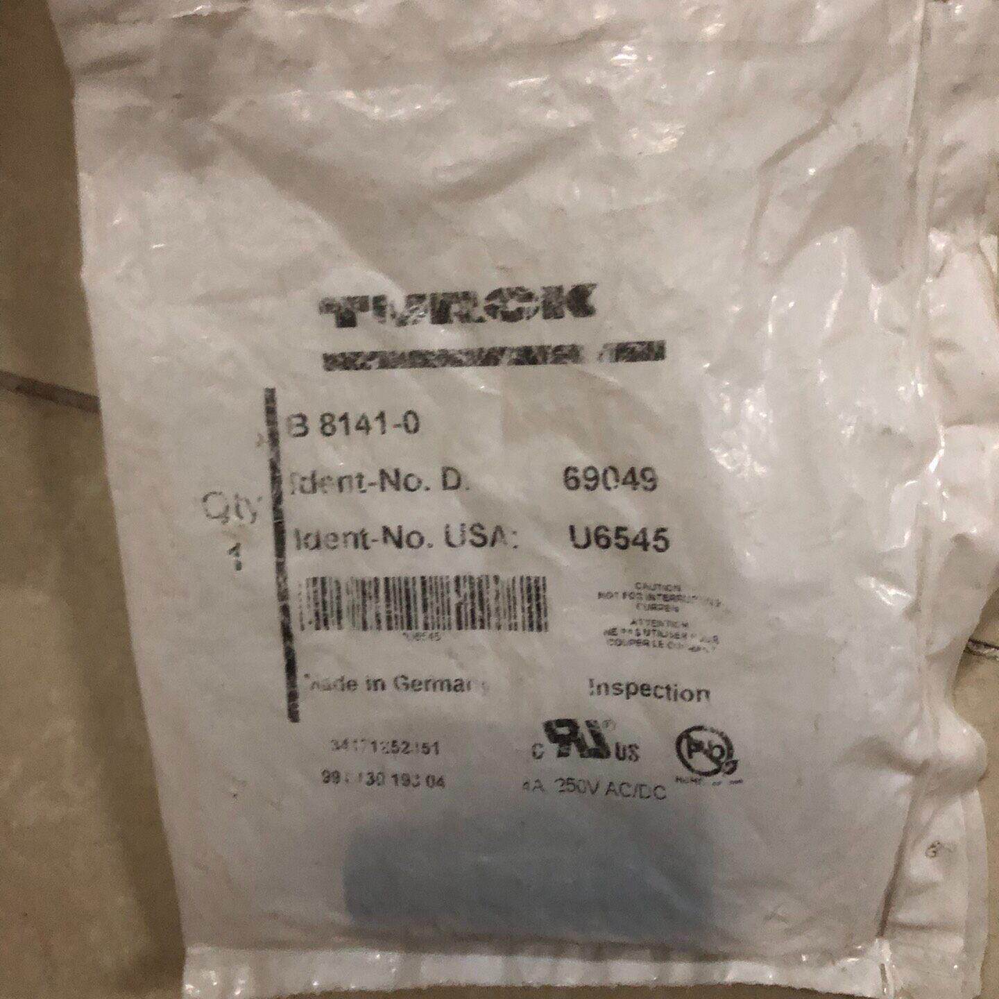 turck 图尔克M12电源接头连接头器、公头插针 型号B8