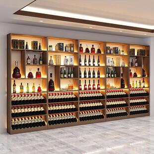 落地酒架红酒柜展示架酒庄烟酒店葡萄酒白酒陈列商用展示酒柜定制
