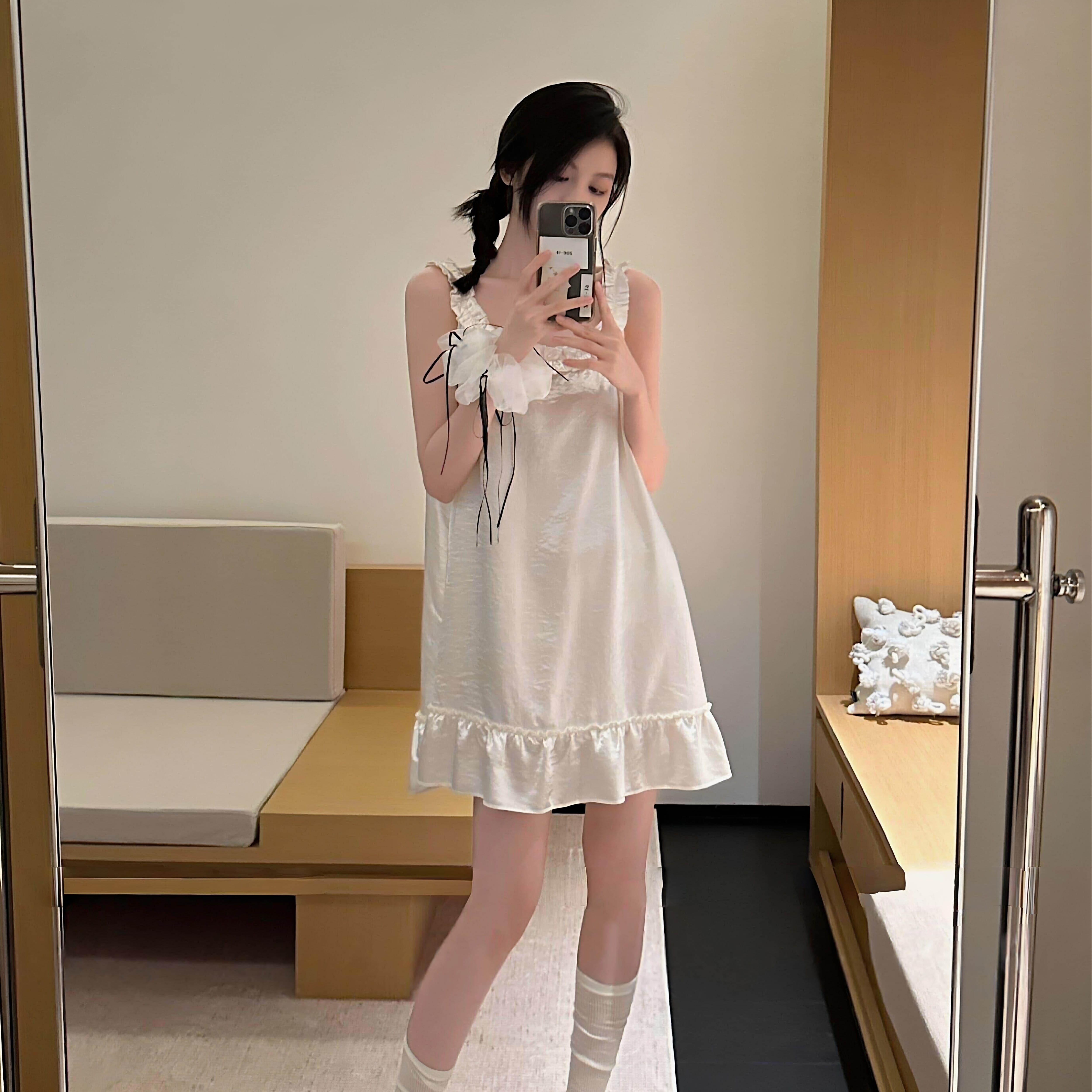 夏季真丝甜美风宽松睡裙闺蜜礼物