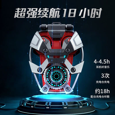 跨境新款机甲风陀螺续航无线耳机