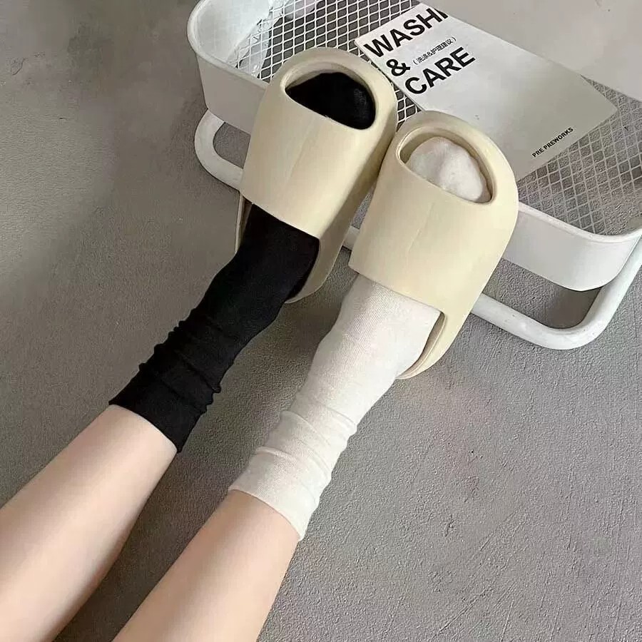 白色无骨堆堆袜女春夏防臭吸汗
