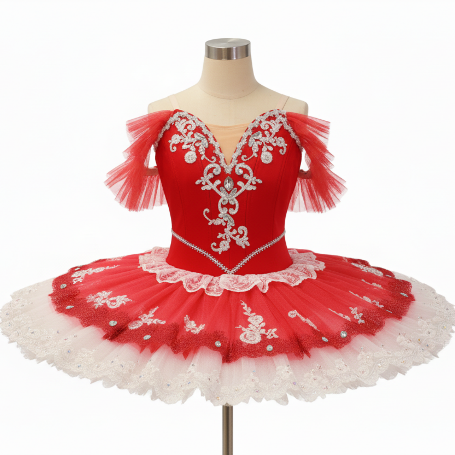 新品红色芭蕾舞裙帕基塔睡美人变奏女童粉儿童专业成人女凸凸裙