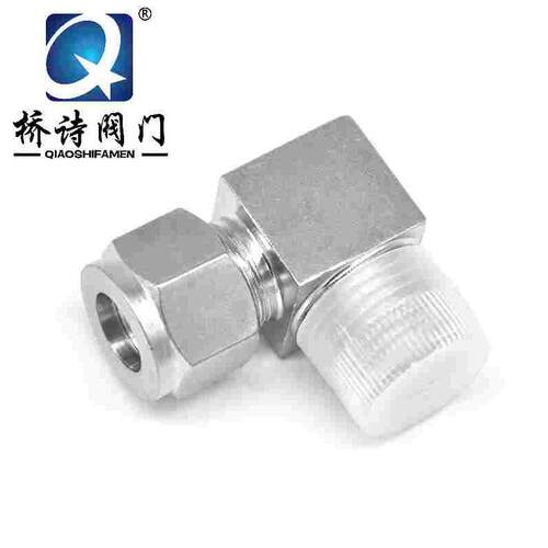 304不锈钢卡套弯头 直角弯头终端接头 外丝直角M10 M14 &Phi;8 &P