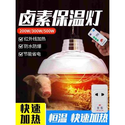 养殖场专用保温灯取暖灯加大卤素灯泡可调温卤素灯猪用保暖灯罩
