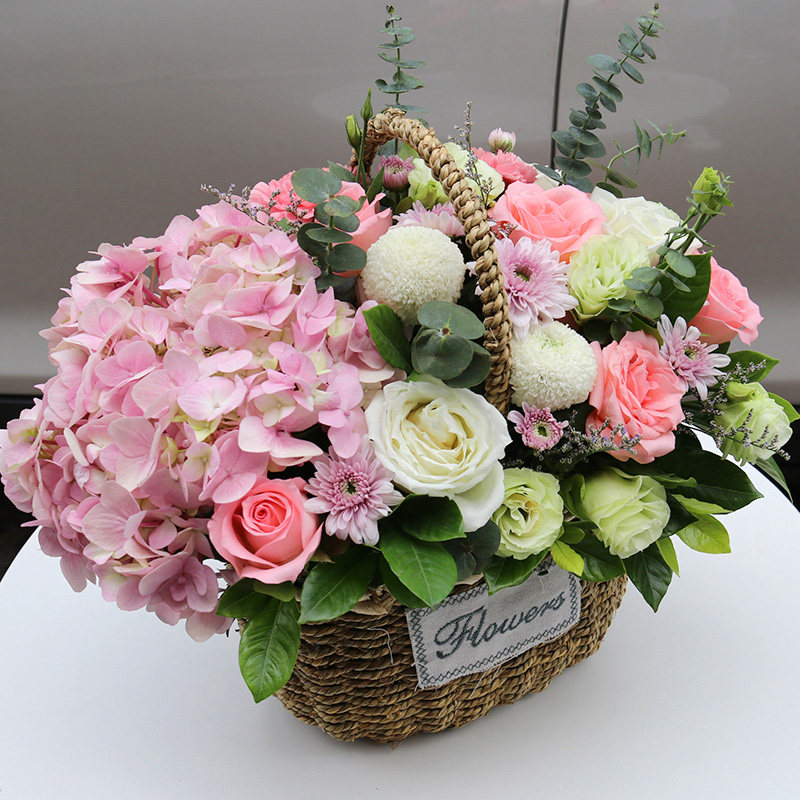 鲜花速递武汉同城花篮生日长春送女友重庆大连深圳送花含抱抱桶