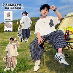 男童夏季套装2026新款夏装儿童帅气长裤短袖t恤两件套大童韩范潮
