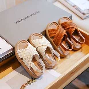 儿童女童凉鞋 编织海边沙滩鞋 2025夏季 软底公主风宝宝休闲鞋