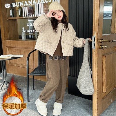 女童加绒加厚棉服套装202