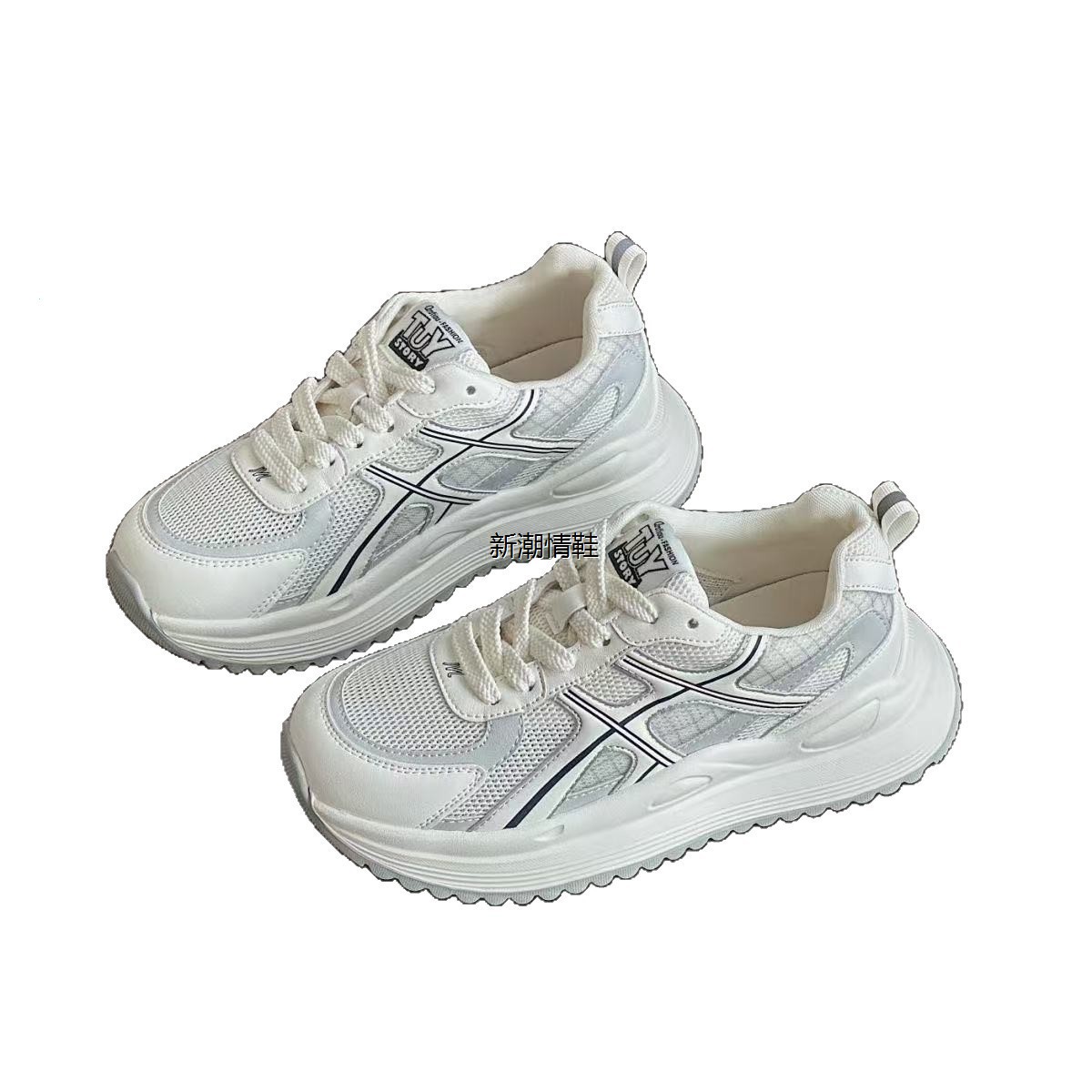 情荐潮流网面透气百搭厚