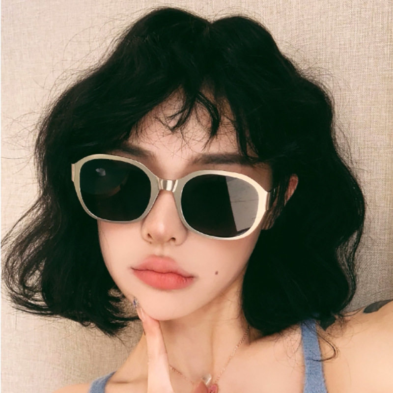 日本george melis甜妹大框金属太阳镜简约电镀全框墨镜新款防